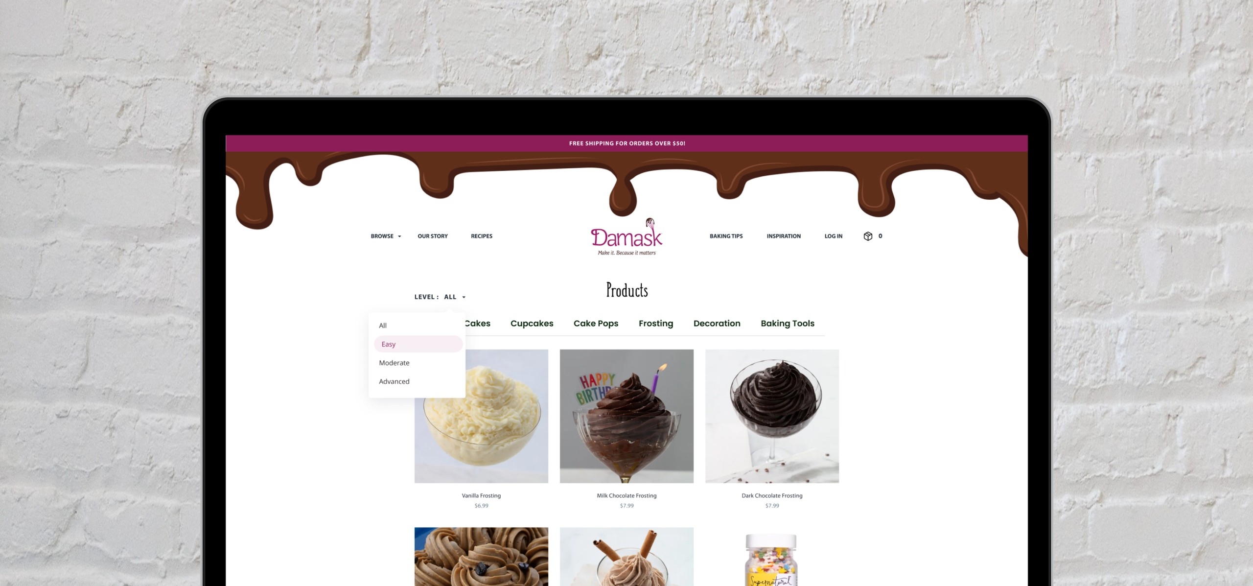 Damask Cakes Product Page Redesign