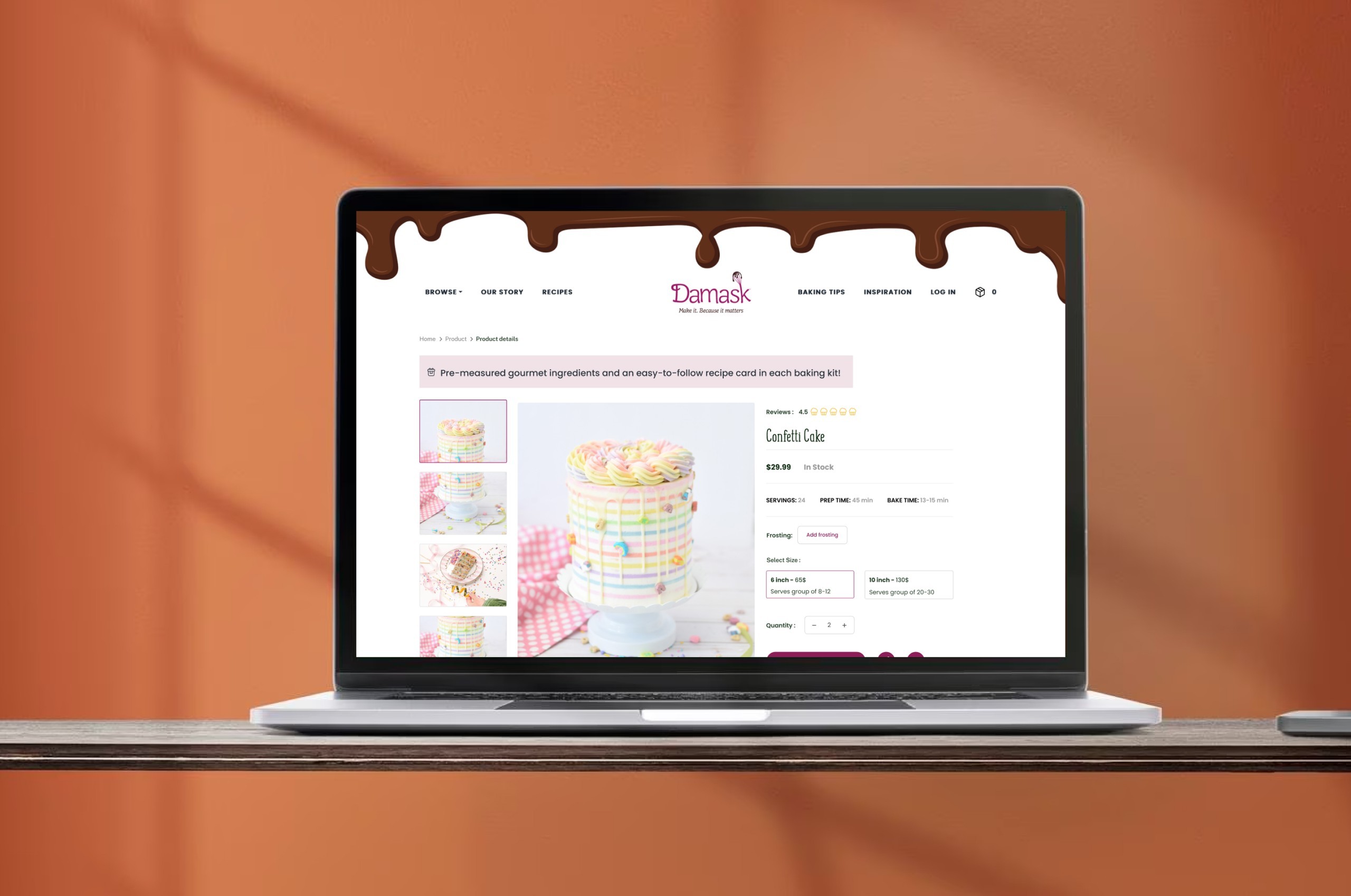 Damask Cakes Ecommerce Project Damask Cakes